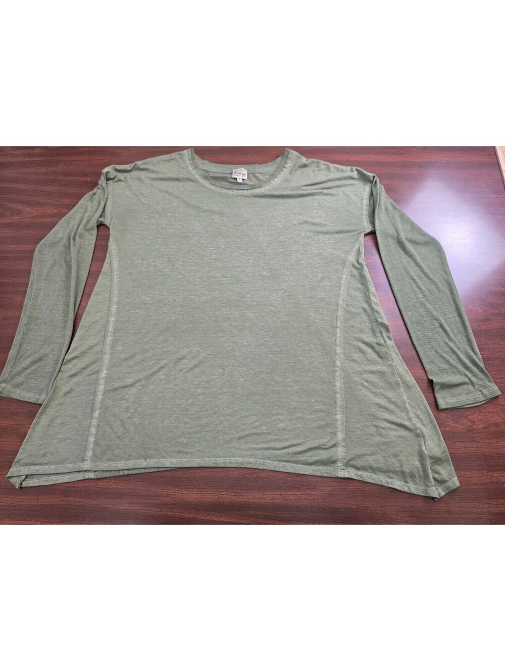 Como Vintage XL Green Long Sleeve Swing Top Acid Wash Thermal Grunge Revival